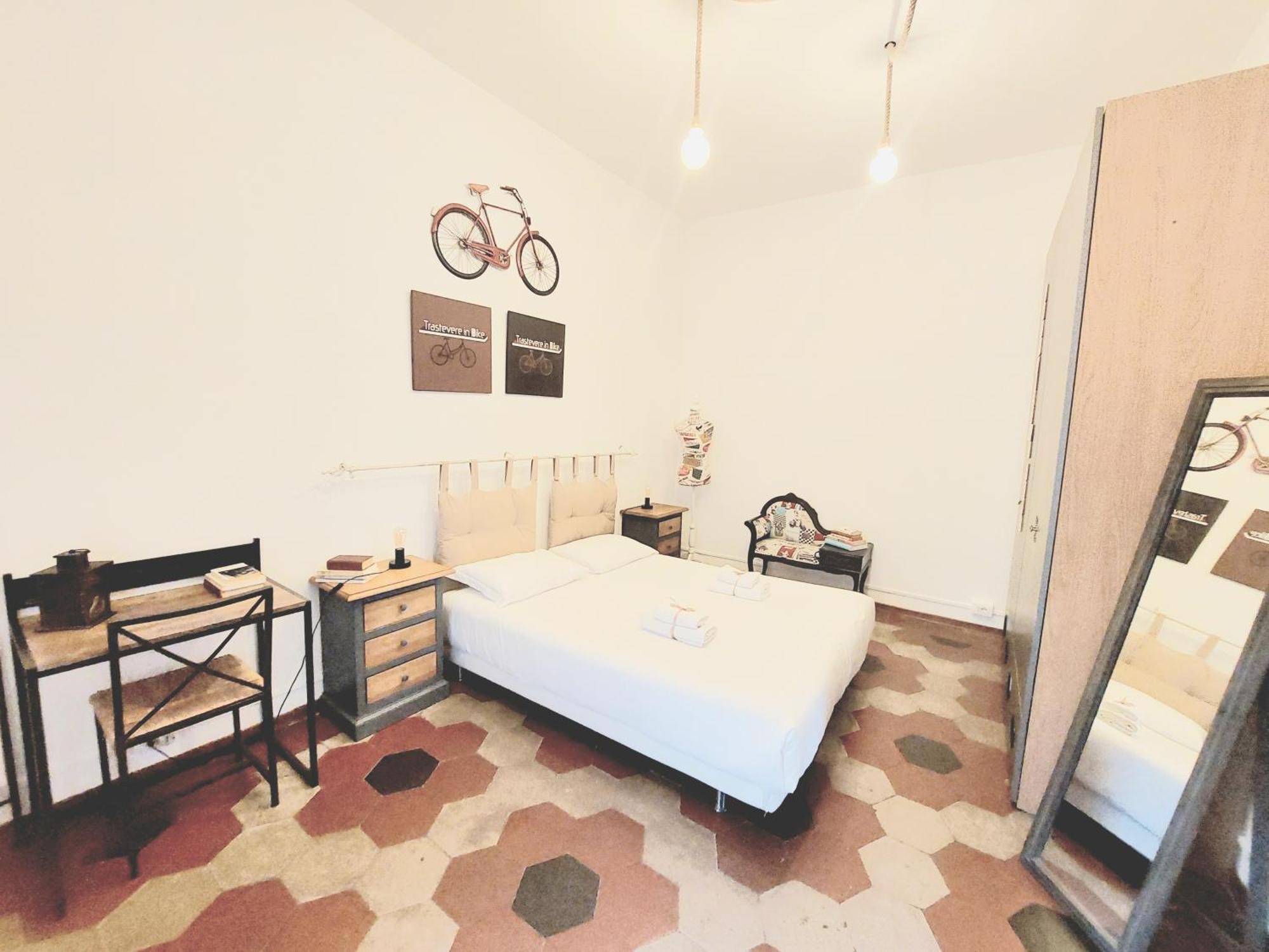 Trastevere In Bike - Con Wi-Fi E Ac Rzym Zewnętrze zdjęcie